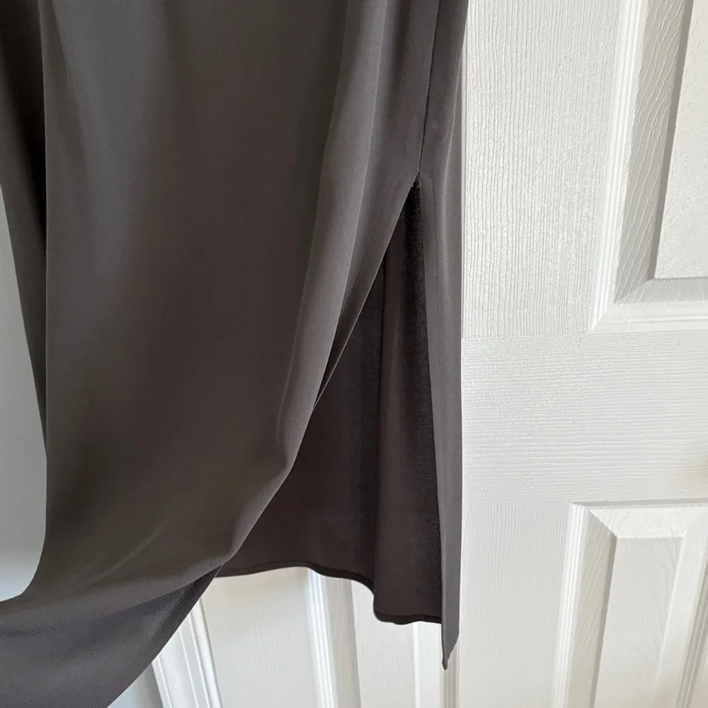 Eileen Fisher Slate Gray 100% Silk Midi Skirt Size Small - Picture 6 of 7